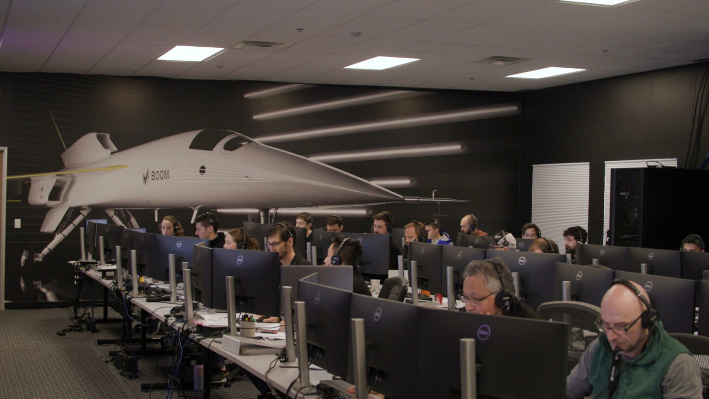 The control center during XB-1's first flight. 